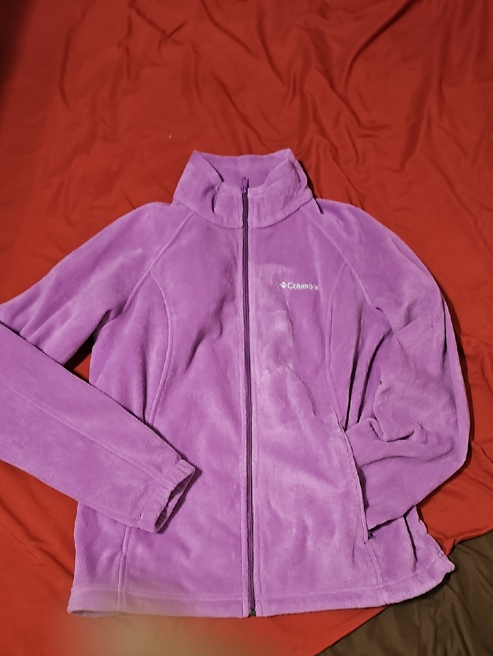 Columbia Lavender Full-Zip Fleece Utility Jacket